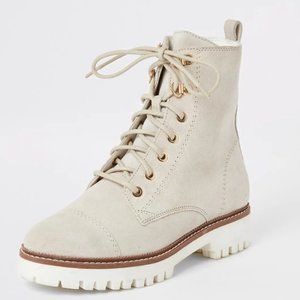 COPY - River Island White Suede Lace-Up Ankle Boots | 8